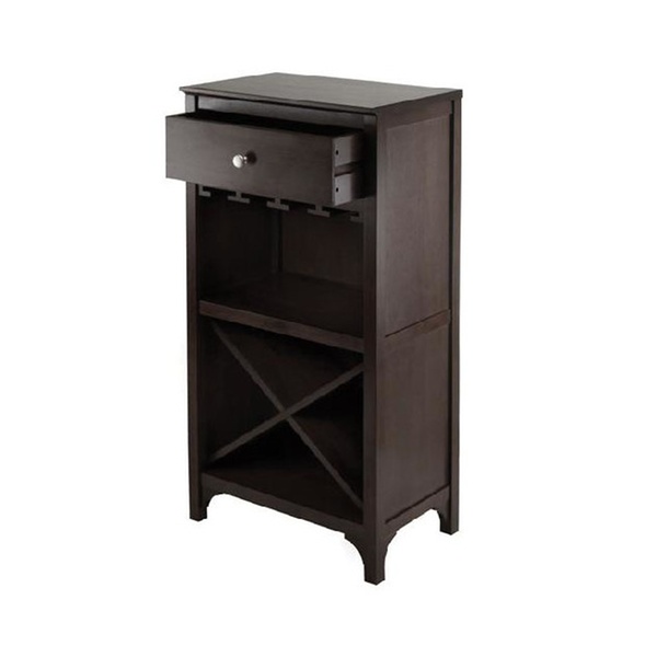 Winsome Ancona Modular Wine Cabinet With One Drawer Glass Rack X Wine Cabinet With One Drawer Glass Rack