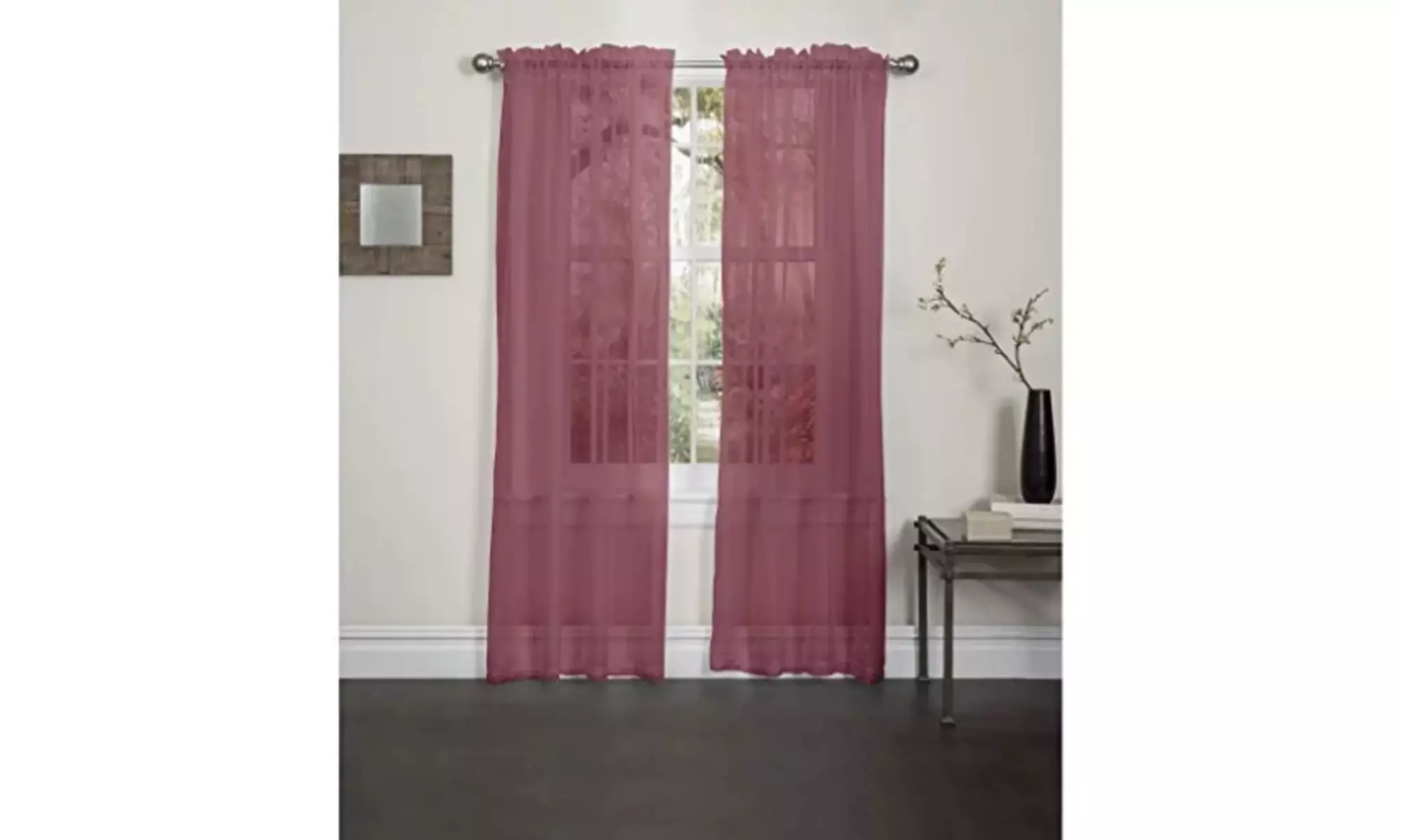 Lisa Sheer Curtains Voile Polyester Window Curtain Panel Grommet Top 55" X 84" 