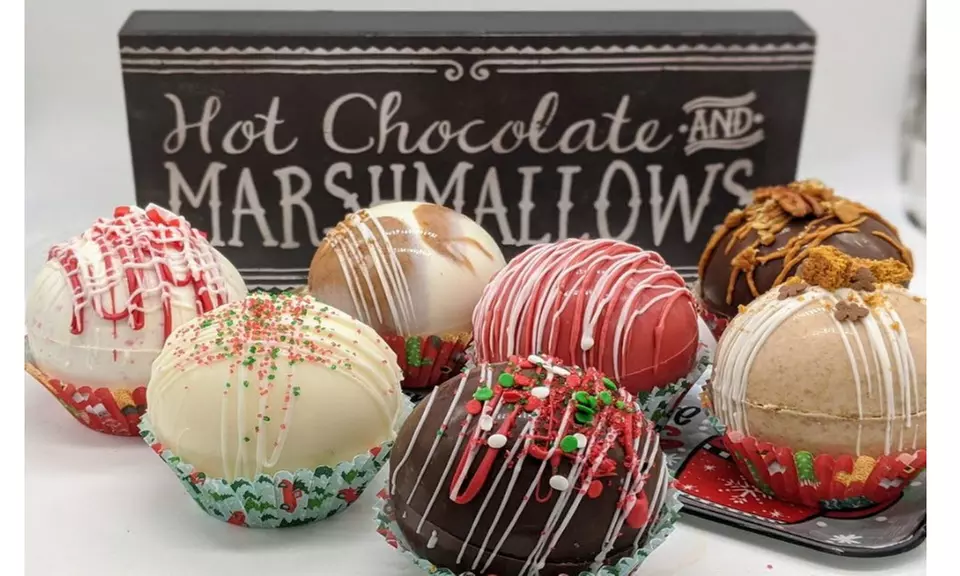 Hot Chocolate Cocoa Bombs Fill with Marshmallows Gourmet Chocolate 6 Pcs - Primary Image