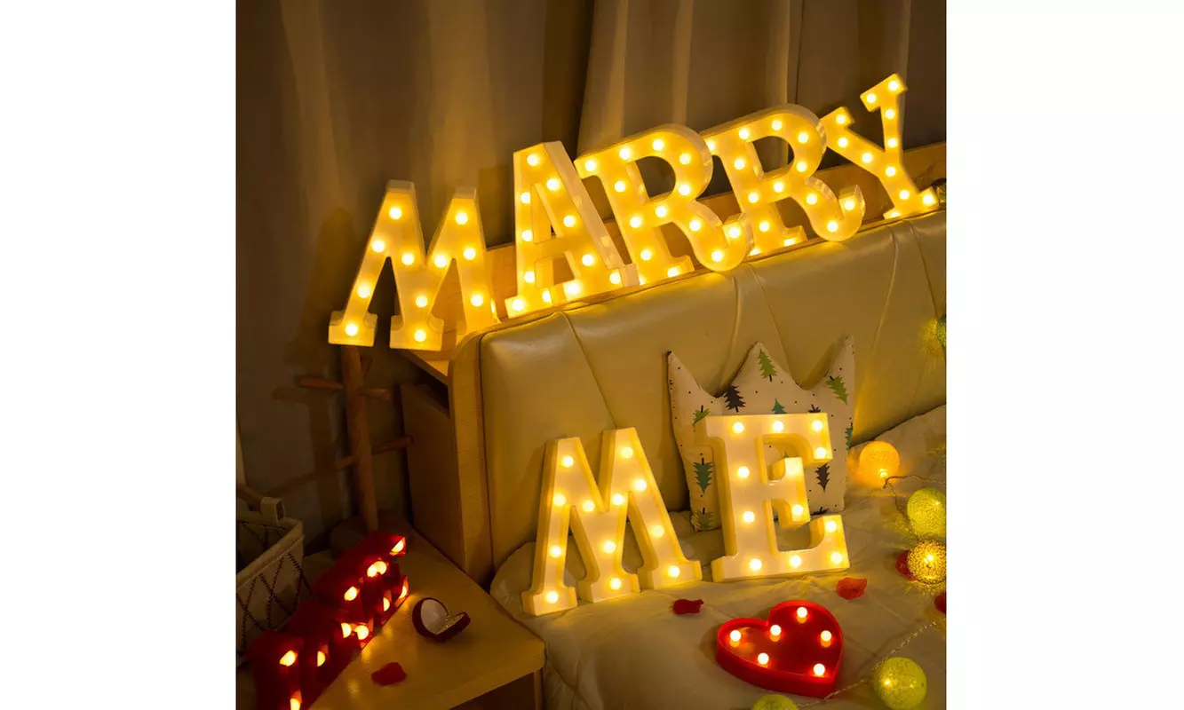 Light Up Letter LED Alphabet PlasticParty Sign Wedding Festival Stand Decoration - Primary Image