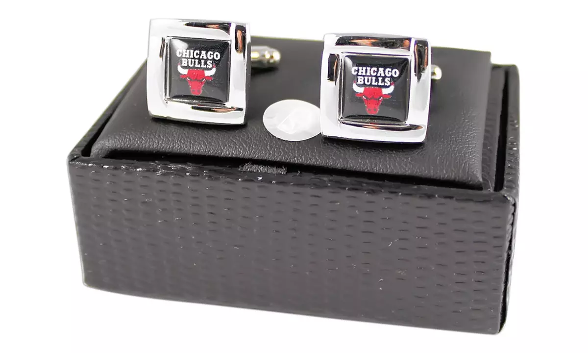 Sports Team Logo NBA Square Cufflinks with Square Shape Logo Design Gift Box Set - Primary Image