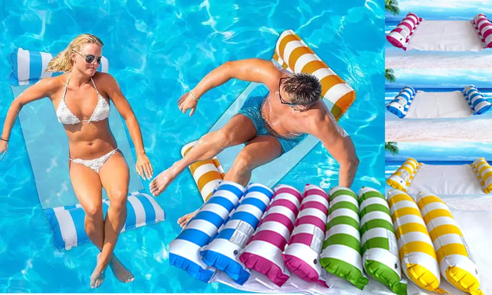 Portable Multi-Purpose Inflatable Pool Hammock Float Pool Chair & Air Cylinder - Primary Image