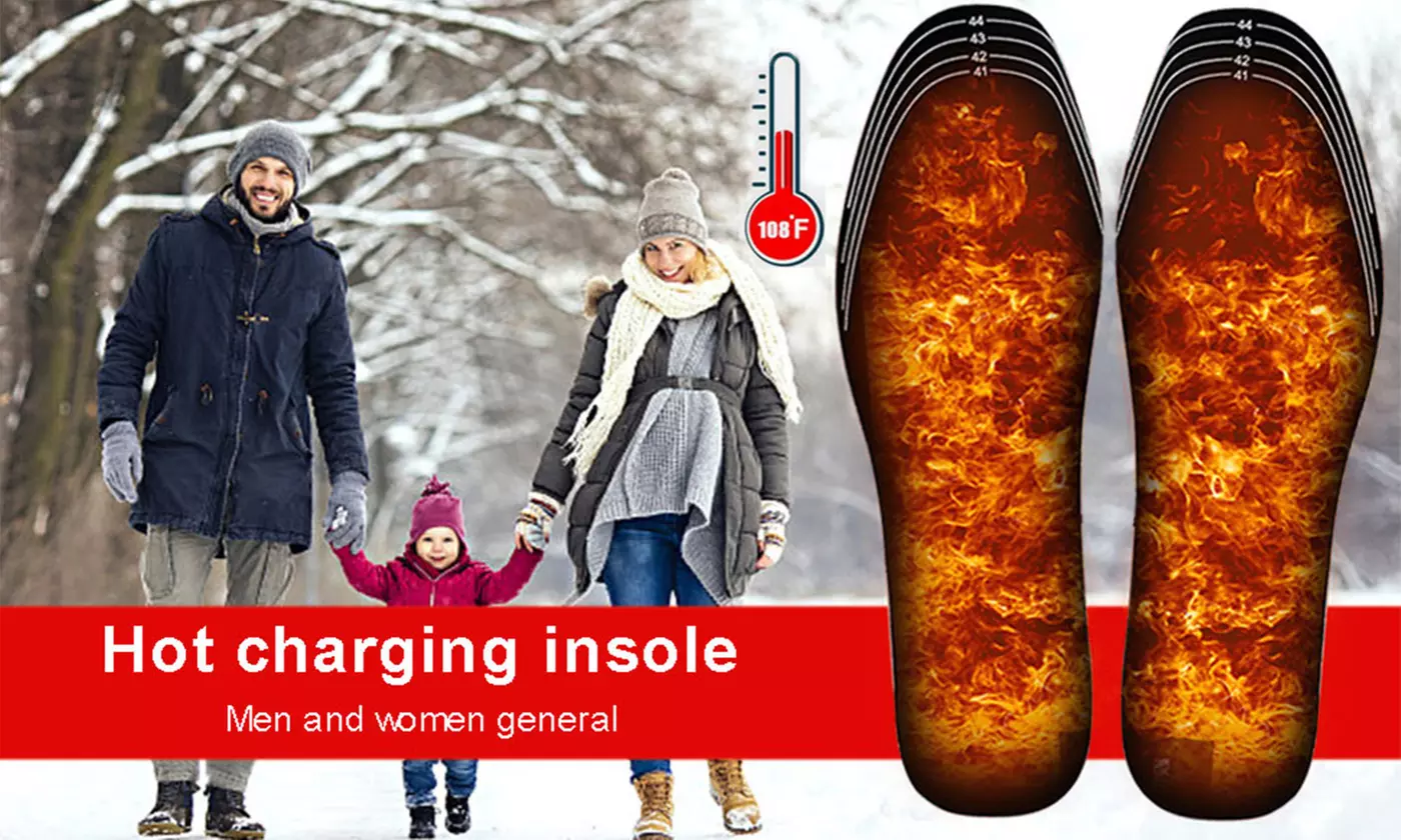 USB Rechargeable Heated Shoe Insoles for Camping Hunting Hiking Outdoor