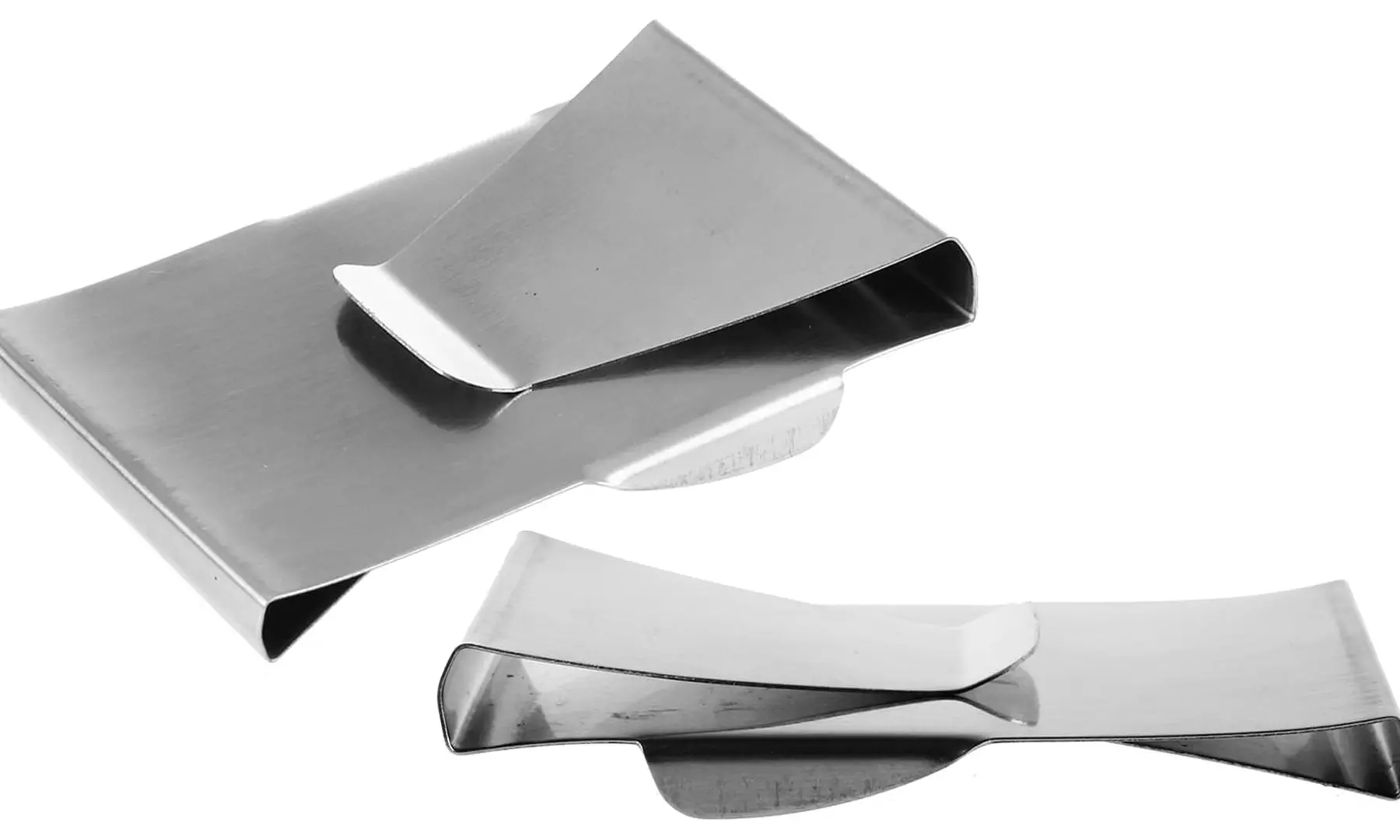 Slim Double Sided Chrome Finished Stainless Steel Money Clip - Second Medium
