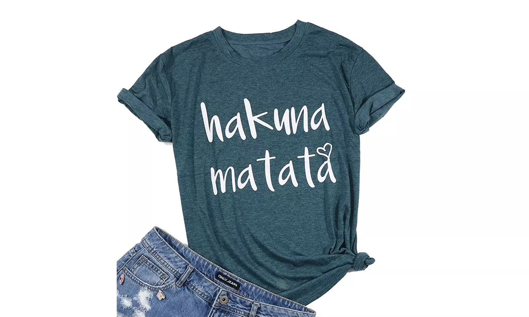 Hakuna Matata T Shirts Women Funny Letter Print Short Sleeve Casual Loose - Primary Image