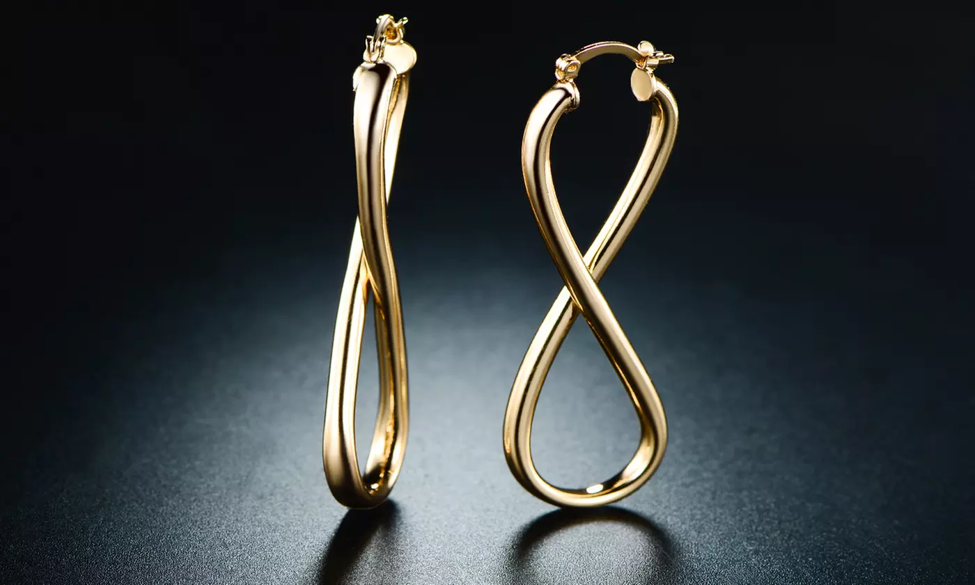 18K Gold Plated Figure 8 Dangling Earrings