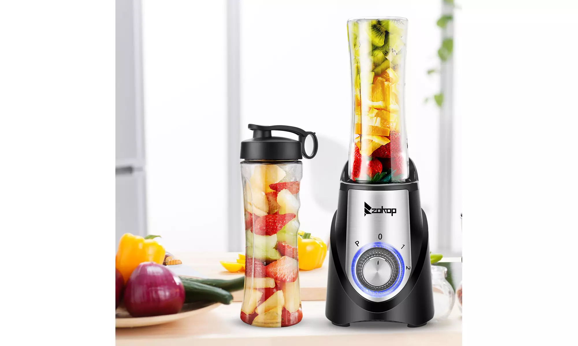 Electric Juicer, 120V 350W 6000ml Black Plastic 2*6000ml Three-speed Mechanical - Primary Image