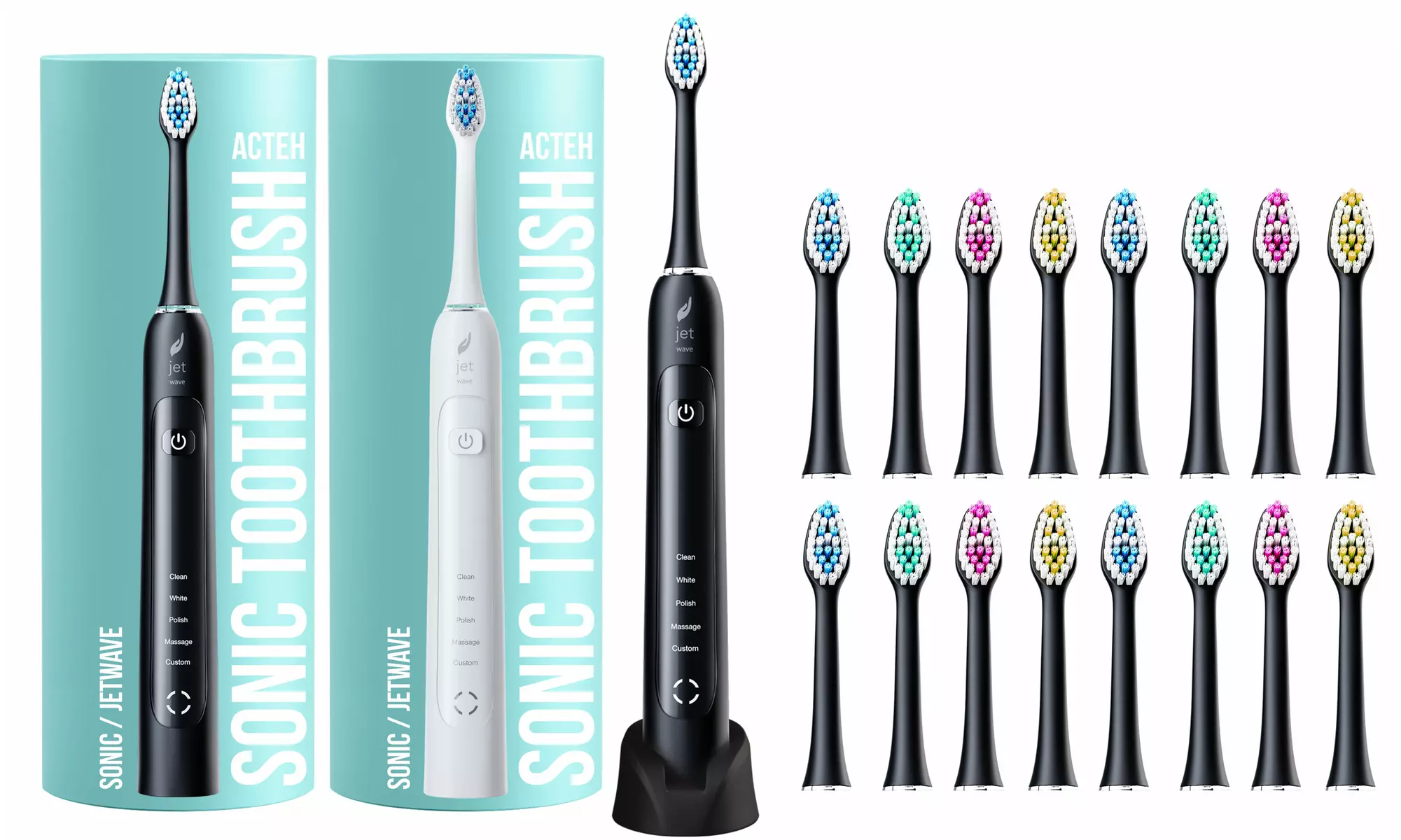 Sonic Electric Toothbrush, 48,000 Strokes/Min & 5 Brushing Modes - Black or White - Primary Image