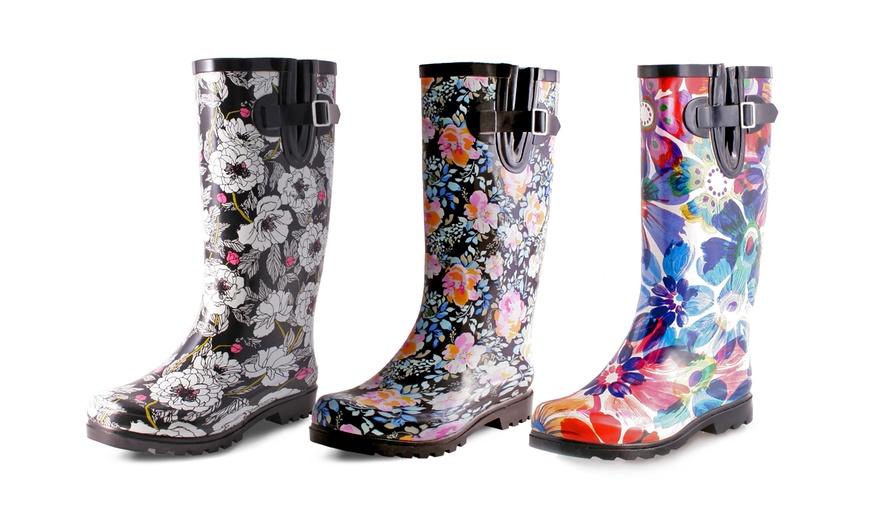 floral rain boots womens