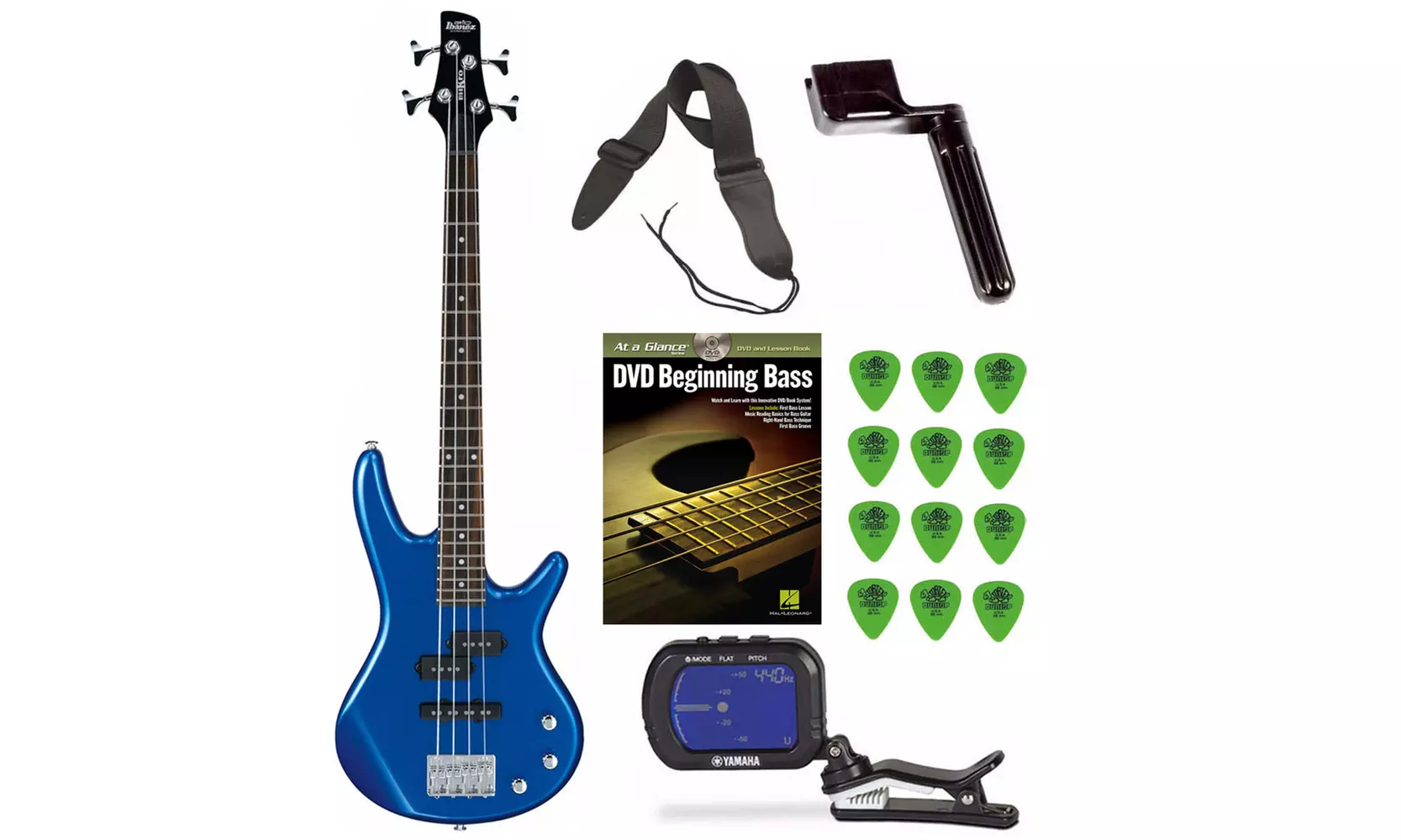 Ibanez GSRM20 Mikro Short-Scale Bass Guitar (Blue) w/ Tuner & Accessory Kit - Primary Image
