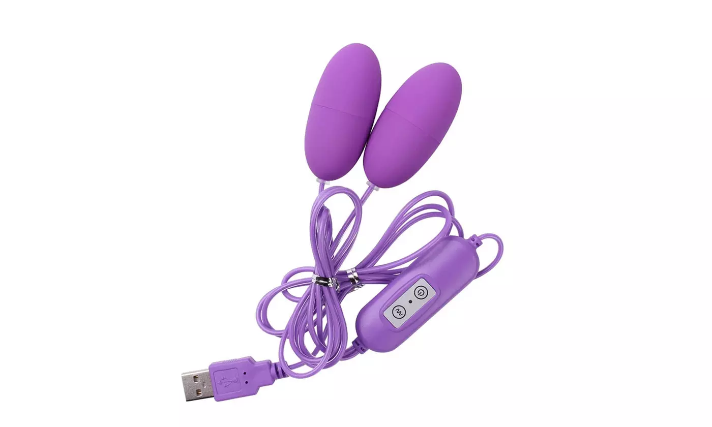 USB Powered Vibrating Double Dual Egg Bullet Vibe Vibrator Sex Toys - Second Medium