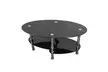 Dual Fishtail Style Tempered Glass Coffee Table Black - Second Medium