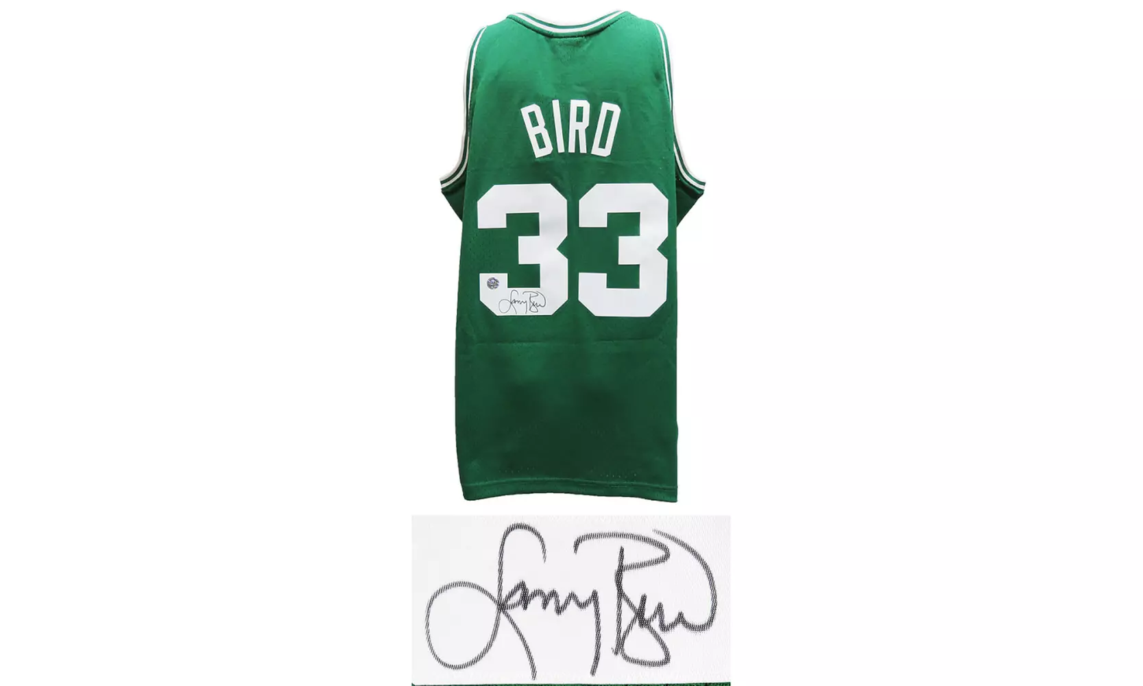 Larry Bird Signed Boston Celtics Green Mitchell & Ness NBA Swingman Jersey - Primary Image