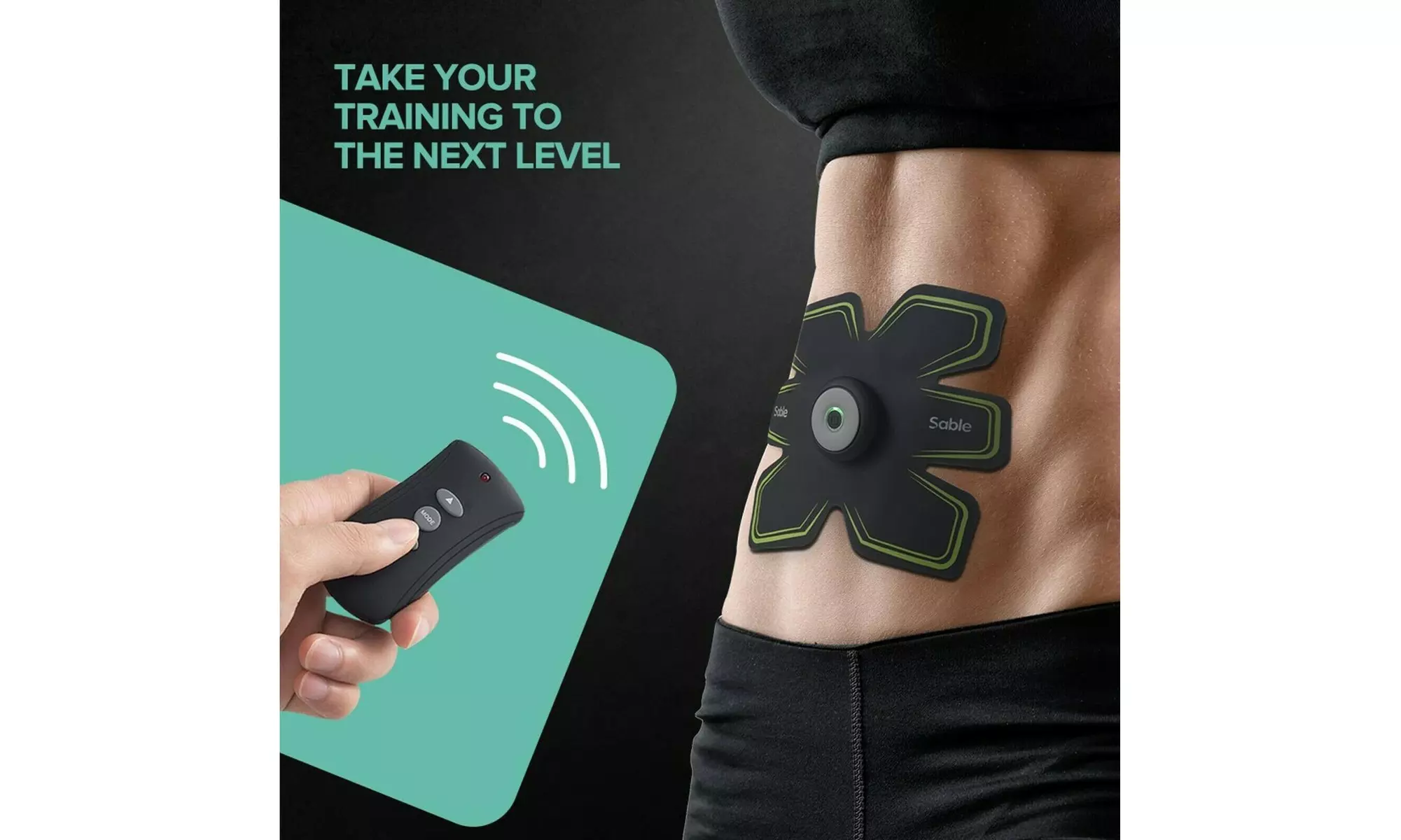 Sable Abdominal Muscle Toning Belt For Men & Women w/ Remote Control (Black)-New