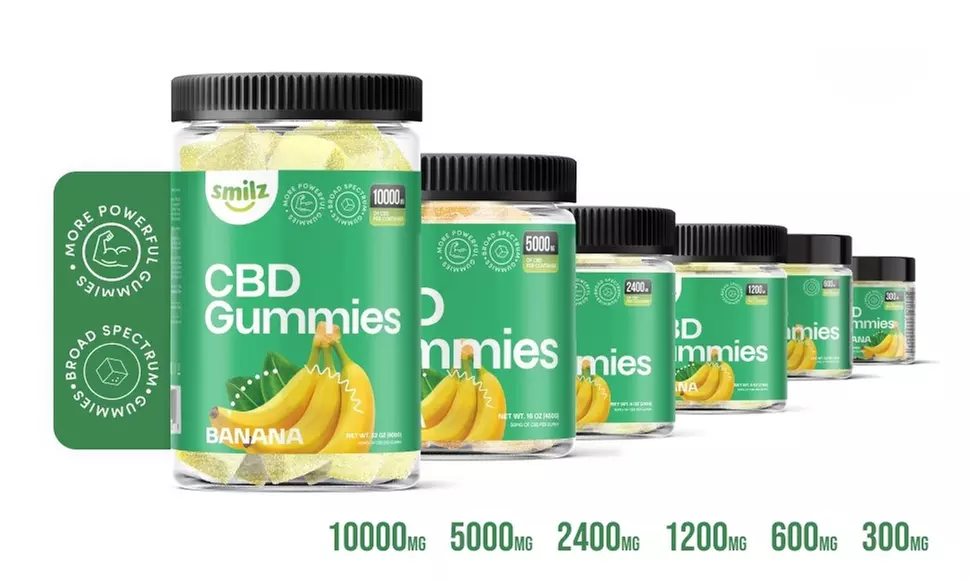 Vegan CBD Infused Banana Flavored Gummies (300MG-10,000MG) - Primary Image