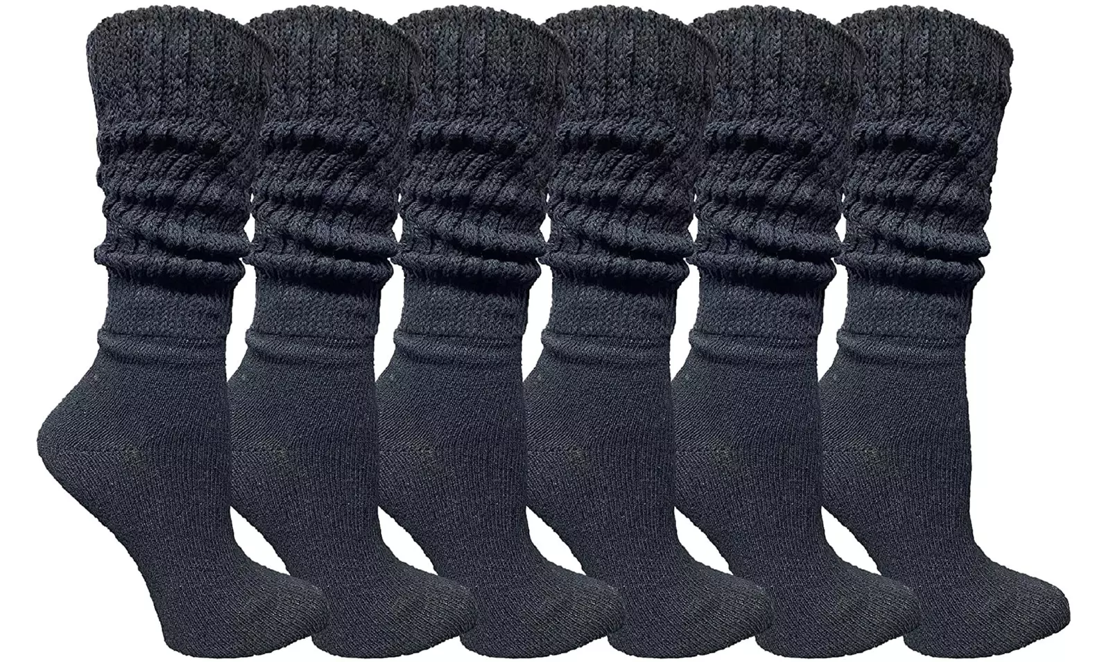 6 Pairs of Womens Slouch Socks, Scrunchie Boot Sock Colorful