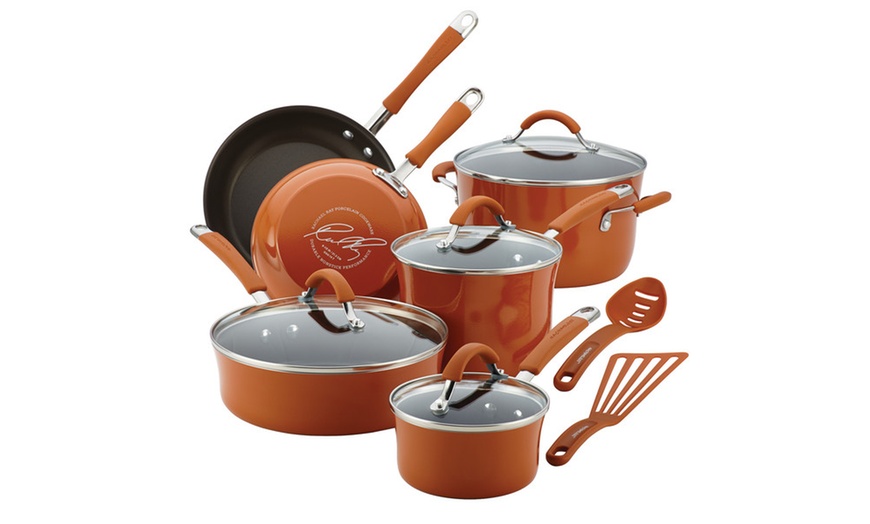 Rachael Ray Cucina Hard Porcelain Enamel Nonstick Cookware Set 12pc