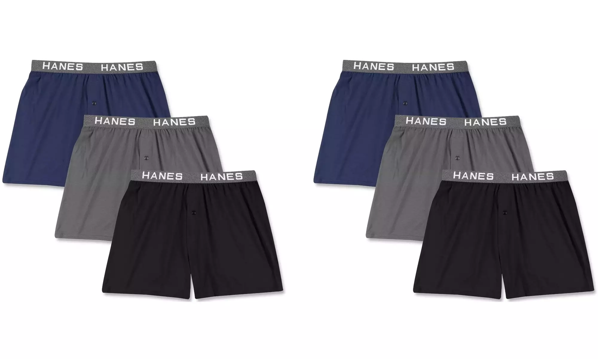 Hanes Men's Knit Boxers 6-Pack Cotton Modal Blend Premium Softness - Primary Image