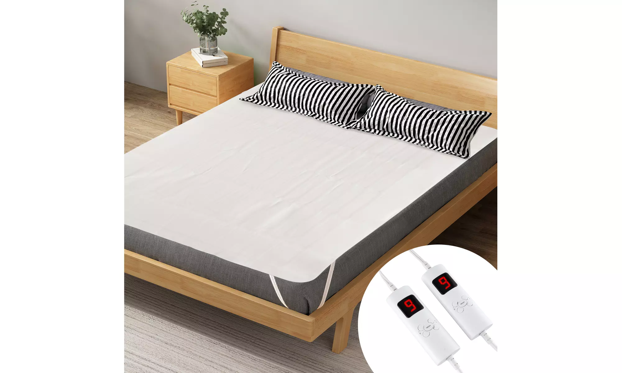 Costway Machine Washable Electric Bed Warmer W/ Overheat Protection