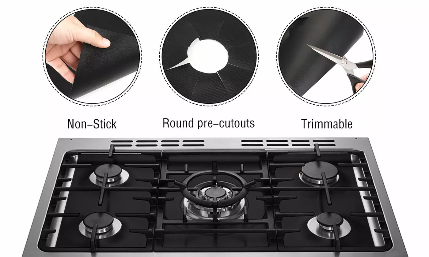 3Pcs/Set Reusable Gas Range Stove Burner Protectors Non Stick Washable Liners