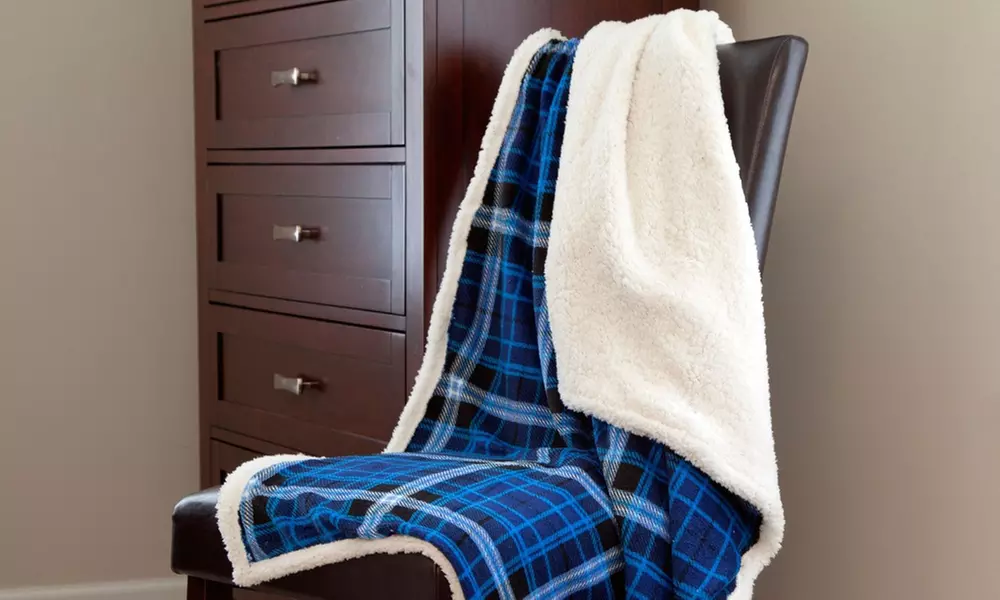 Lavish Home Fleece Sherpa Blanket Throw - Primary Image