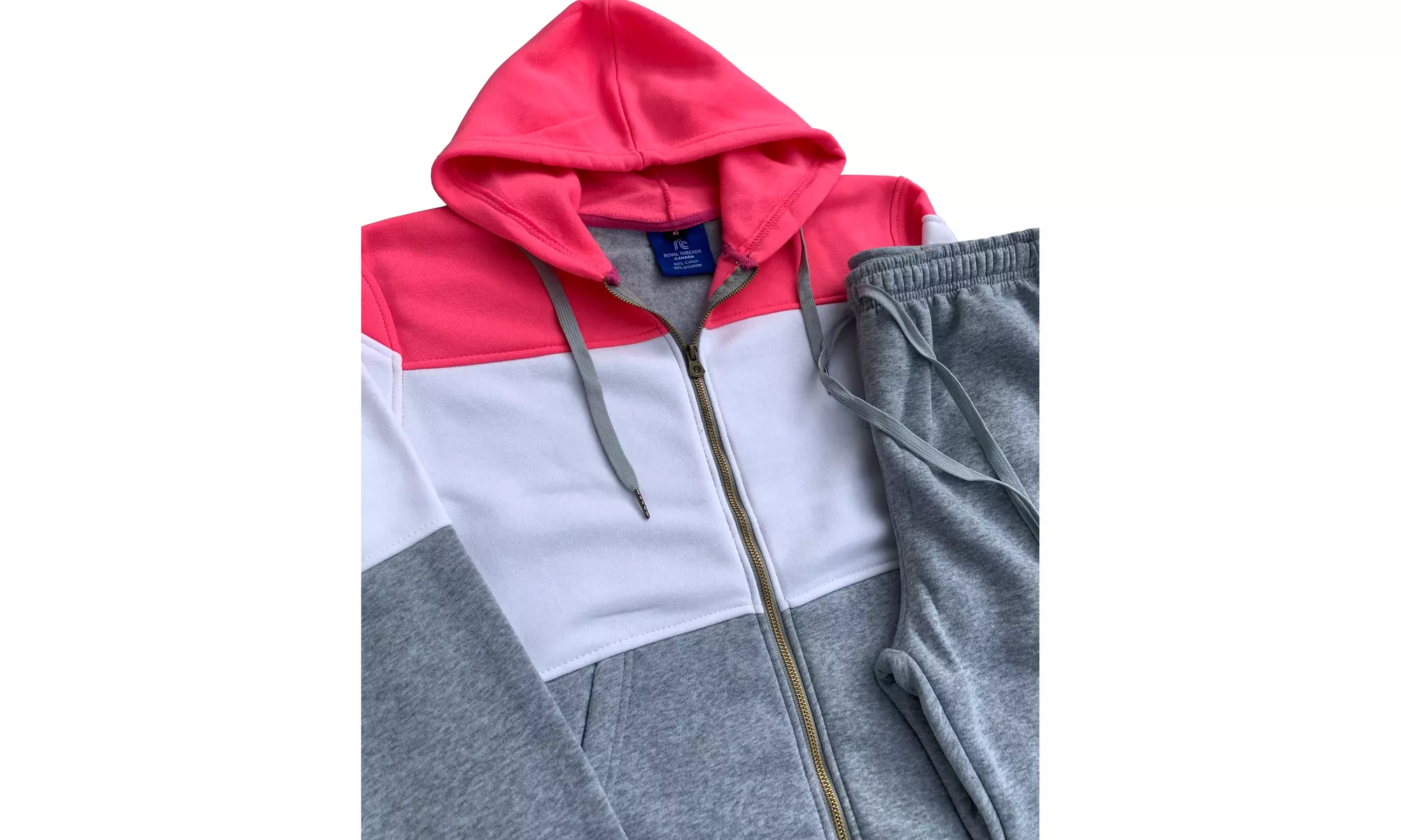 Women's 2-Piece Fleece Sweatsuit Jogger Colorful Sweat Jacket & Sweatpants 