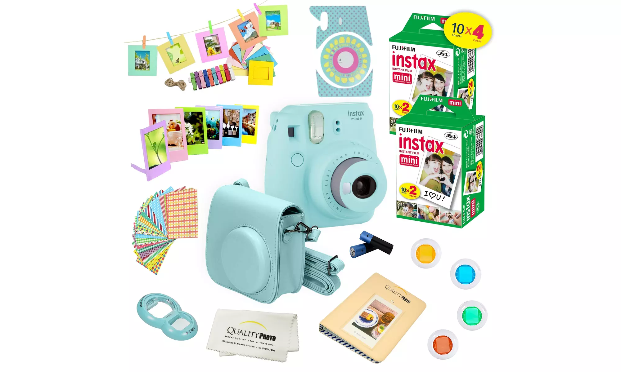 Fujifilm Instax Mini 9 Instant Camera-40 Films-15 PCS Bundle- Free 2day shipping - Primary Image