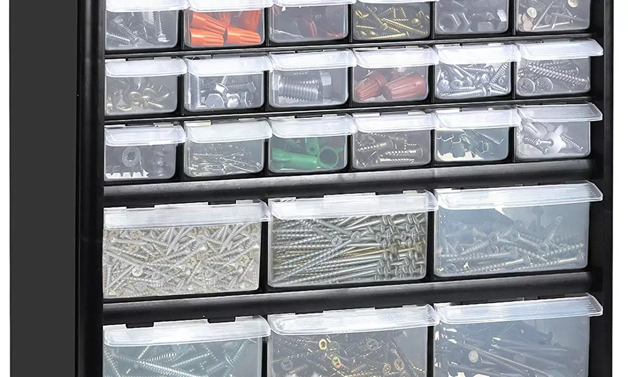 GreenCo Wall Mount Hardware and Craft Storage Cabinet Drawer Organizer - Primary Image