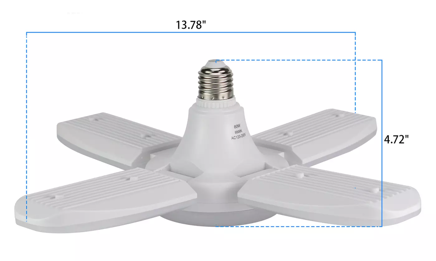 E27 LED Garage Light Bulb Deformable Ceiling Fixture Lights Shop Workshop Lamp