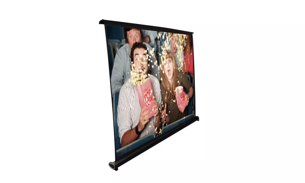 Portable 40-inch Projector Screen, Manual Pull Up, White Matte Fabric, 32x24 - Primary Image