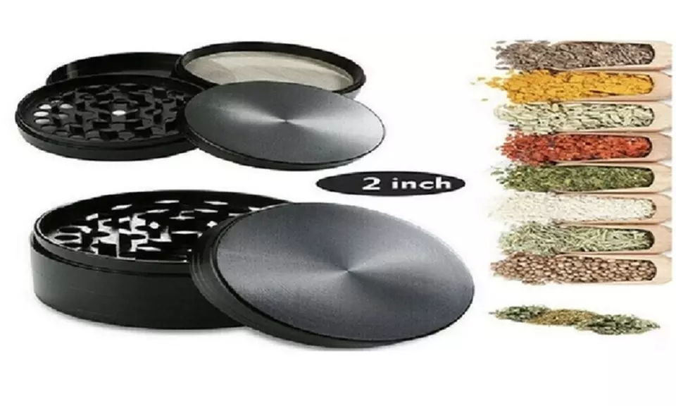  Herb Tobacco Grinder Spices Herbs Crusher 4 Pieces Metal Stainless Steel - Second Medium