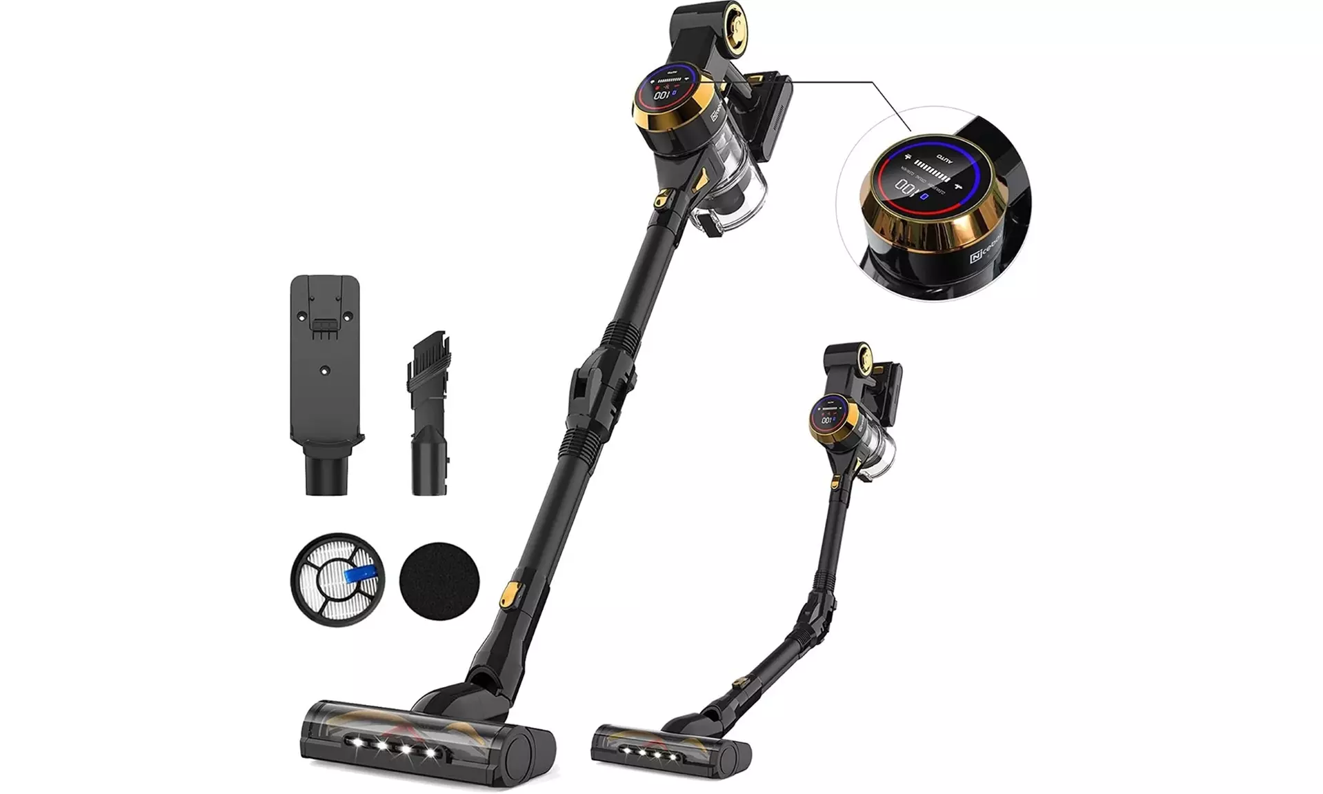 Nicebay EV-6803 Cordless 25Kpa Brushless Cordless Stick Vacuum (Gray) - Renewed