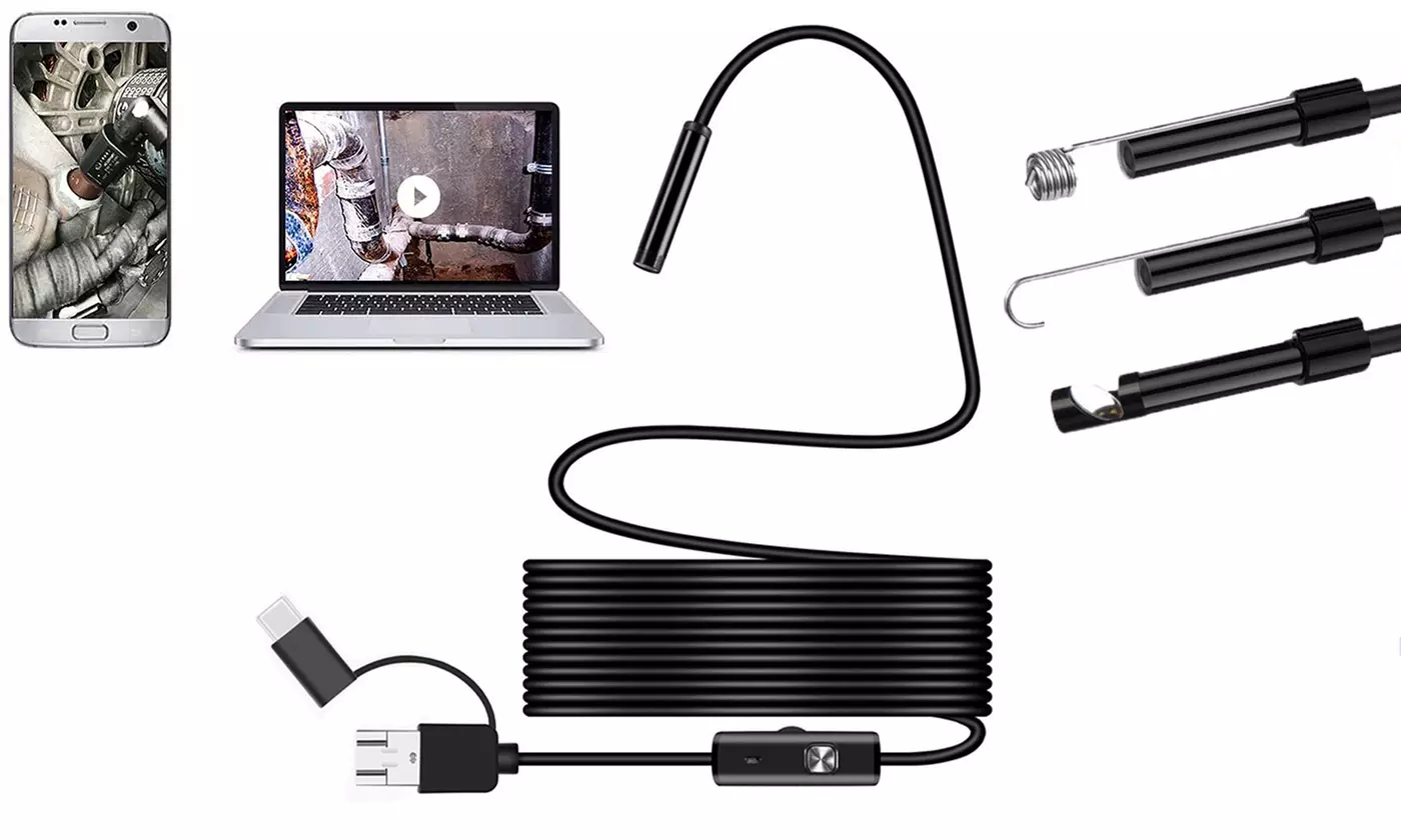 3-in-1 Endoscope Micro USB and Type C Borescope for OTG Android Phone - Primary Image