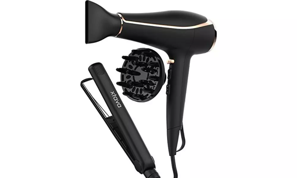 Xtava Double Shine Hair Dryer with 1" Flat Iron - Primary Image