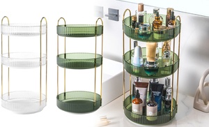 NewHome 3-Tier 360-Degree Rotating Makeup Organizer Perfume & Cosmetic Storage