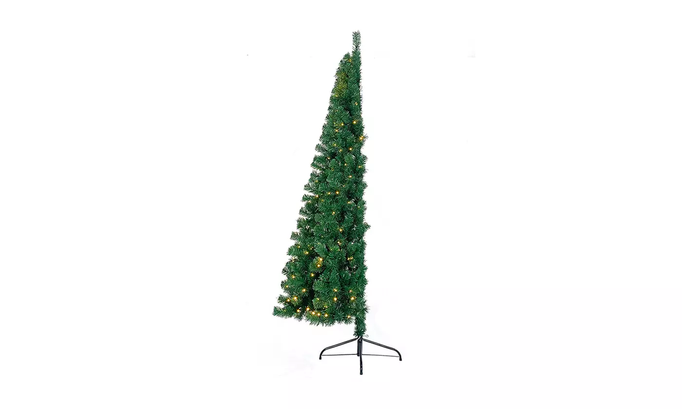 Premium 7ft Artificial Pre-Lit Half Christmas Tree - Second Medium