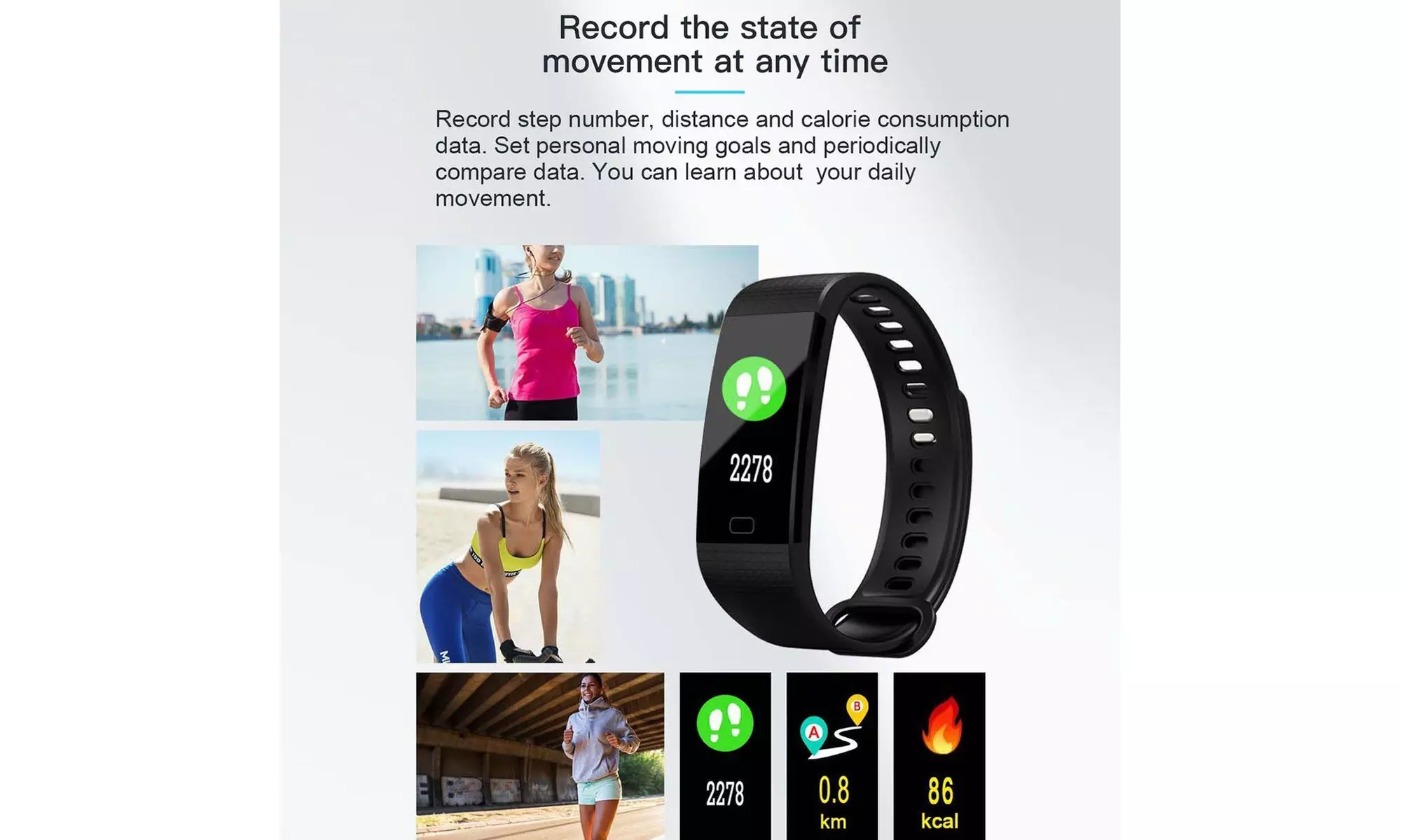 Y5 Plus Bluetooth Smart Watch Bracelet Heart Rate Monitor Sport Fitness Tracker - Second Medium