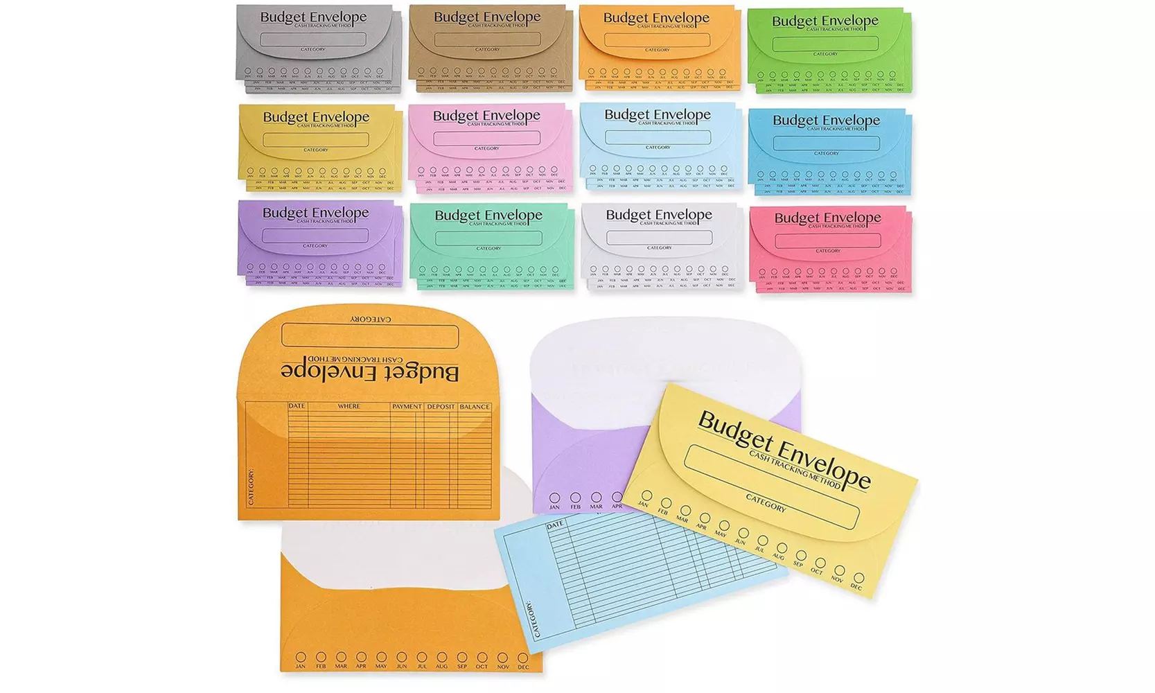 Juvale 96-Pack Budget Envelopes For Cash Envelope System Money Savings Budgeting - Primary Image