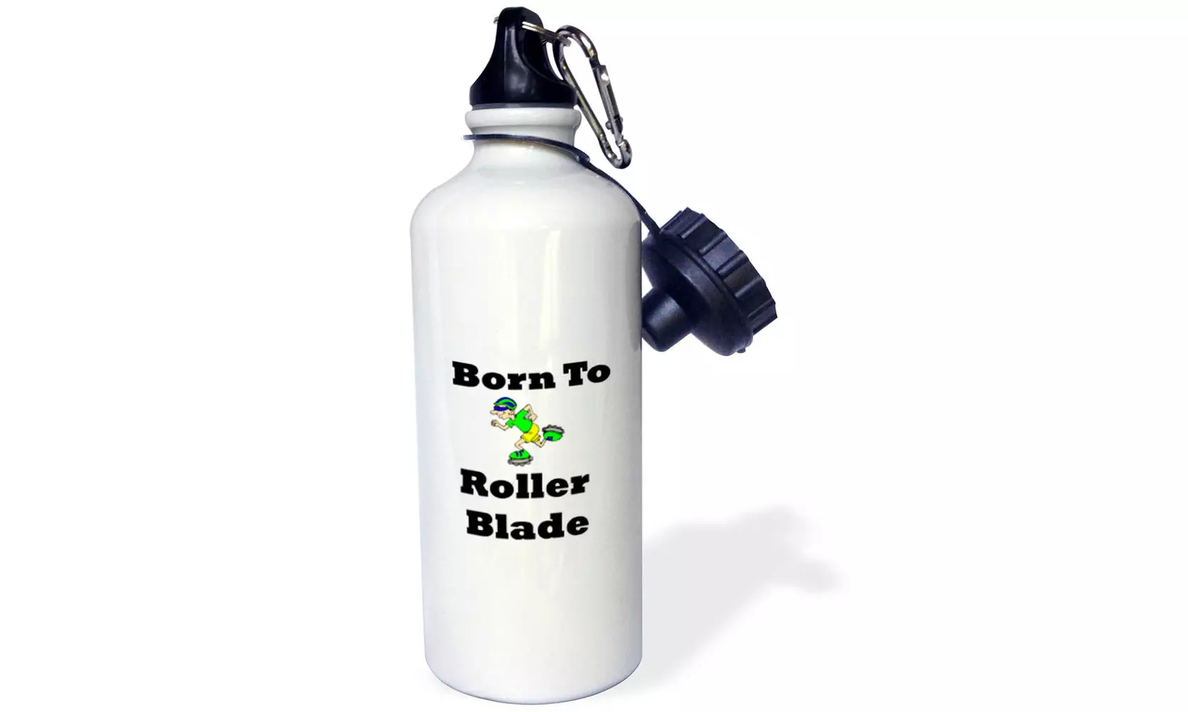  Water Bottle Image of Cartoon Born To Roller Blade With Skater  - Second Medium