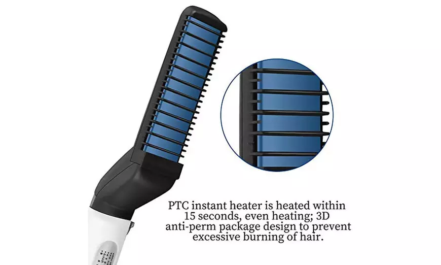 Men Electric Hair Straightener Brush Beard Straightener Styler Comb - Second Medium