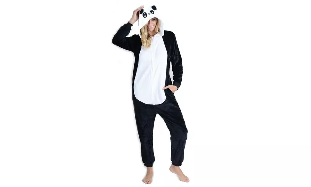 Ultra Soft Plush Animal Pajama, Women's Footless One Piece - Primary Image