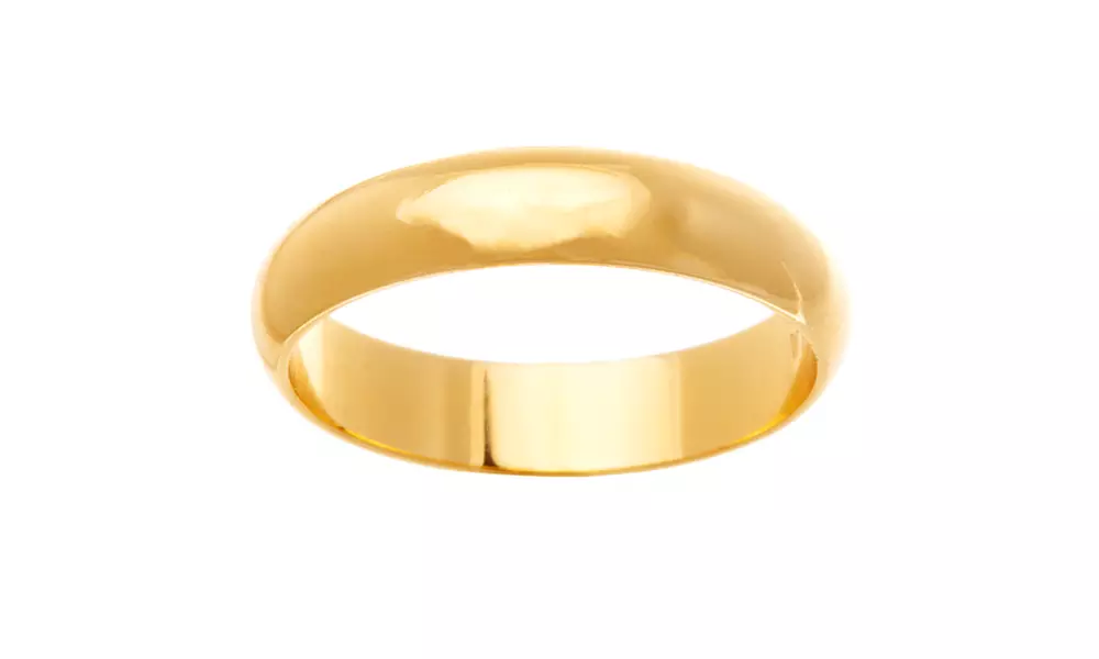 18K Gold Sterling Silver Band Ring - Primary Image