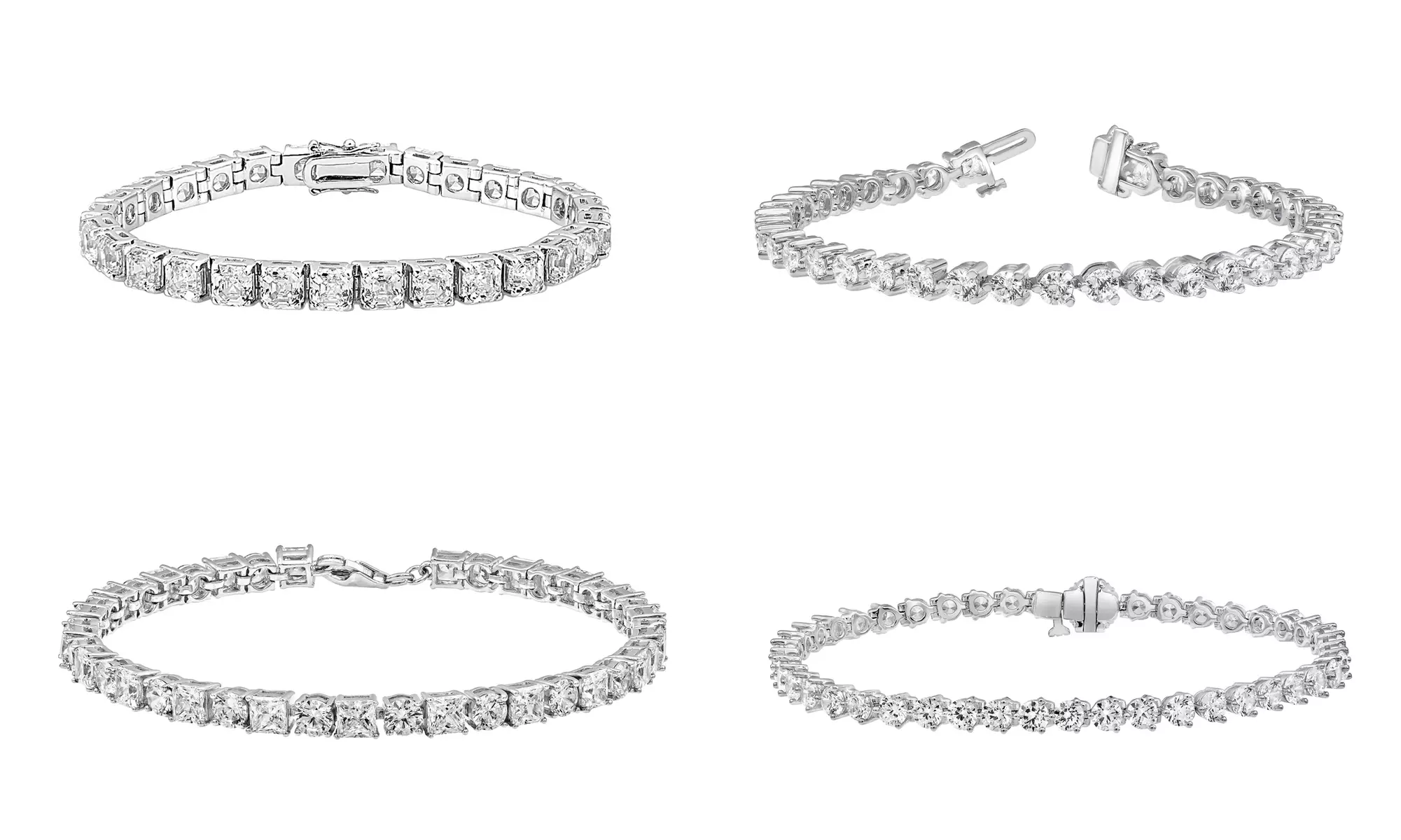 Cubic Zirconia Asscher Cut Bracelet for Women Teen Girls Wedding Fashion Jewelry - Primary Image