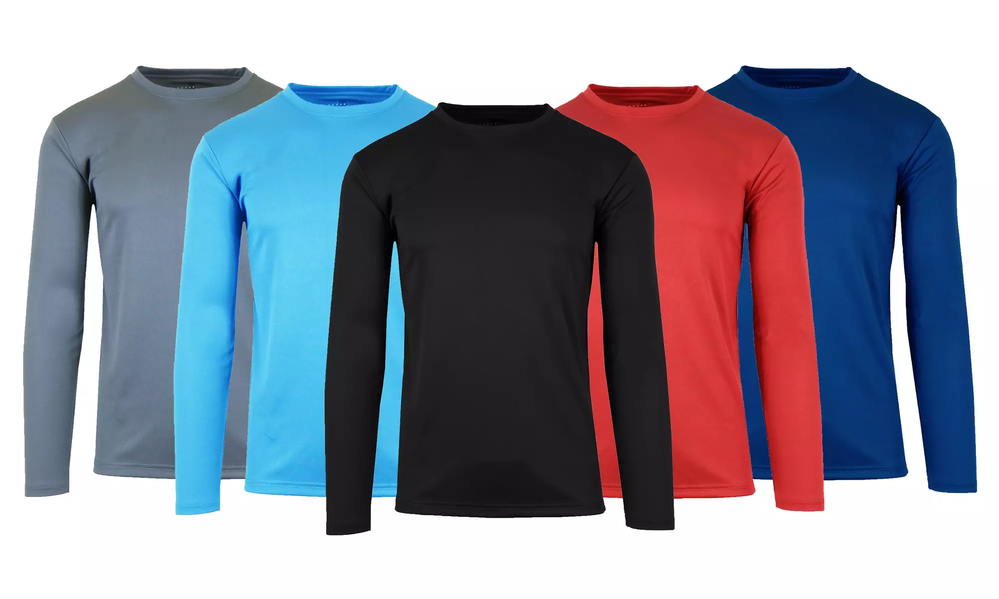 Men's Moisture Wicking Long Sleeve Peformance Crew Neck Tagless Tee (S-2XL)