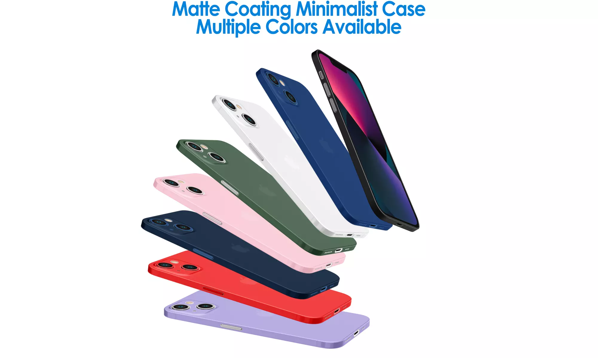 Ultra Slim Matte Case for iPhone 13, Camera Lens Full Protection Hard Thin Cover