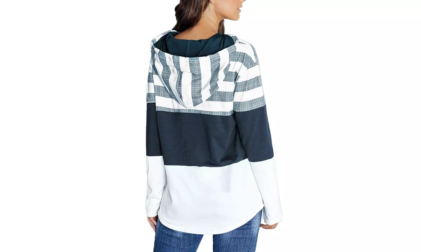 Women's Hooded Long Sleeve Pull Over Sweat Shirt
