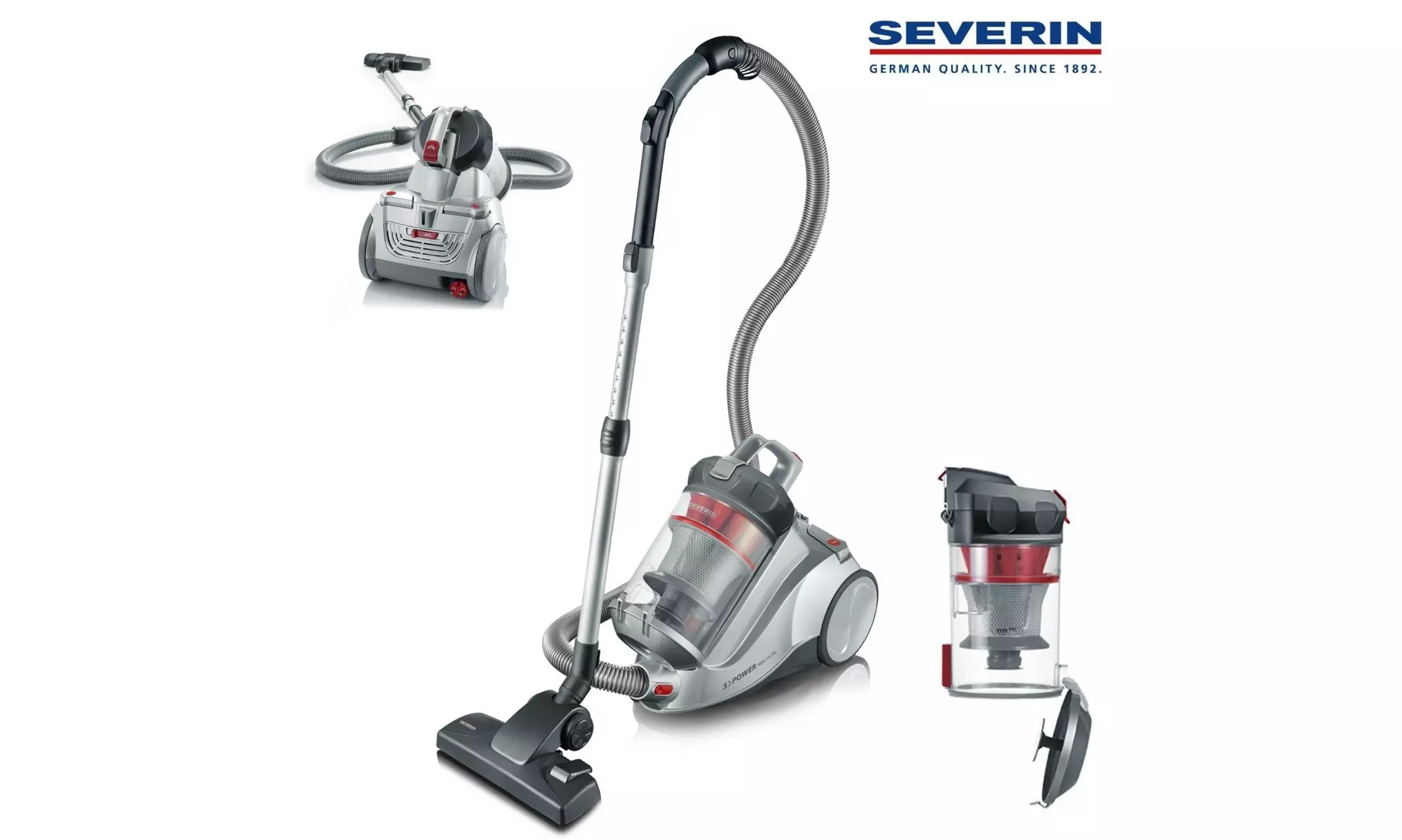 Severin Germany NonstopXL Bagless Canister Vacuum Cleaner, Corded (Polar Silver) - Primary Image