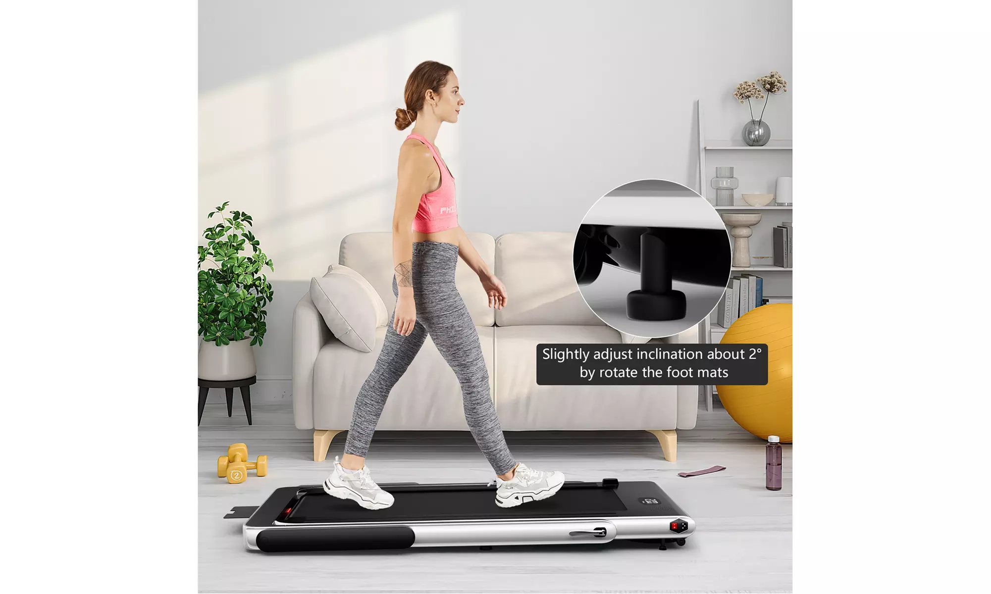 Superfit 2.25HP 2 in 1 Folding Treadmill Speaker Home Gym
