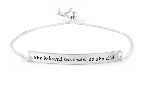 Italian Sterling Silver She Believed She Could So She Did Bracelet Silver Sterling Silver