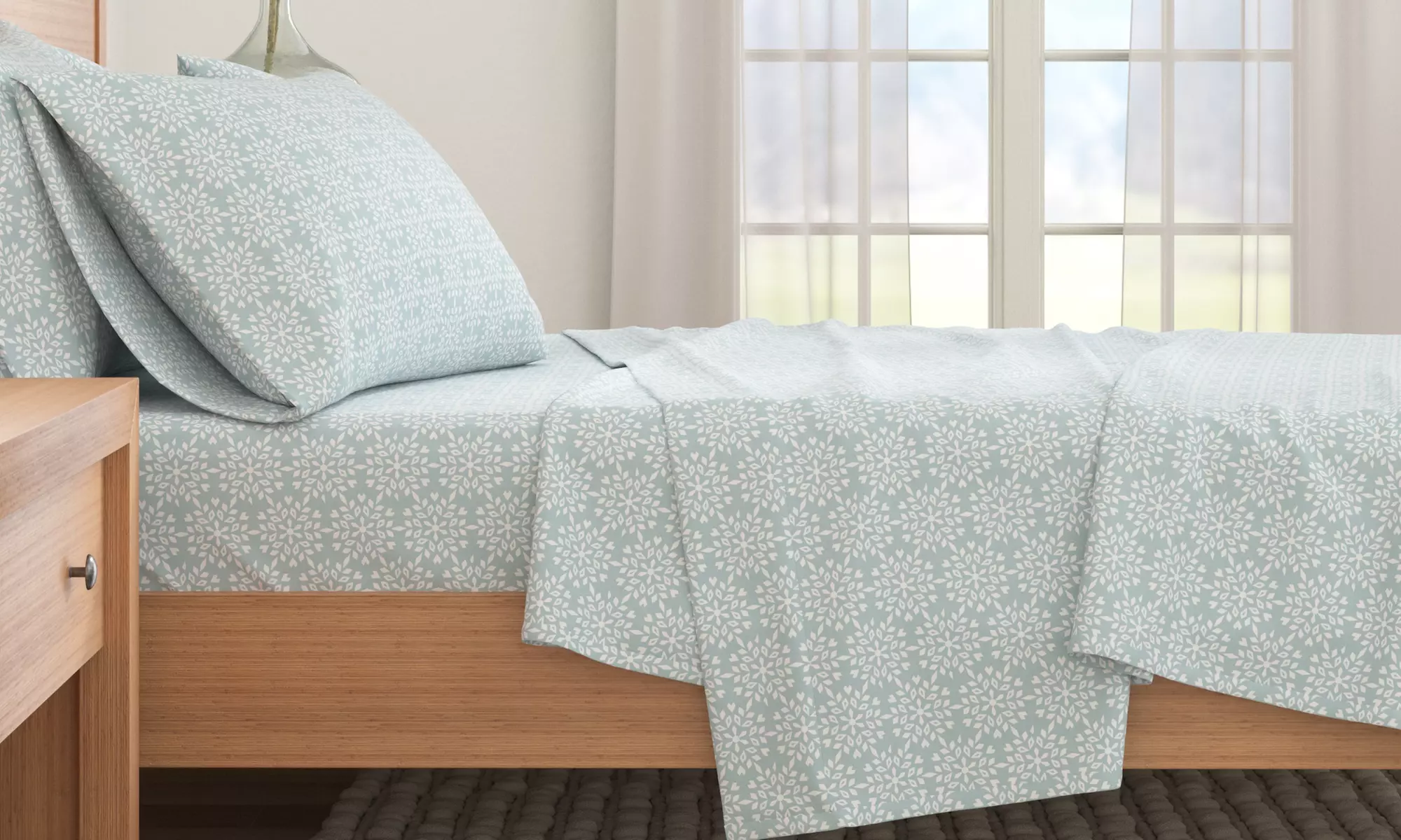 Turkish Cotton Winter-Theme Flannel Sheets Set